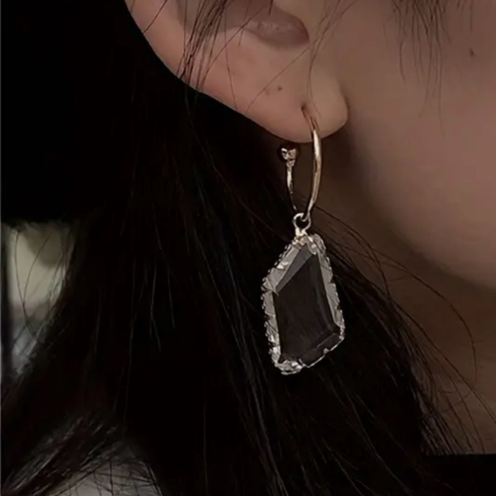 Gold Hoop Crystal Drop Earrings | Chic Statement Jewelry